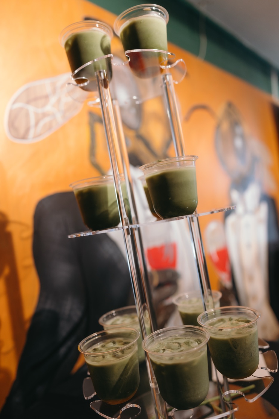 Complimentary coffee and matcha towers